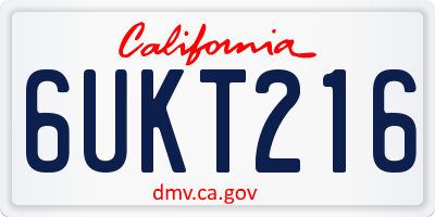 CA license plate 6UKT216