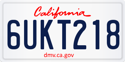 CA license plate 6UKT218