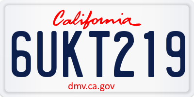 CA license plate 6UKT219