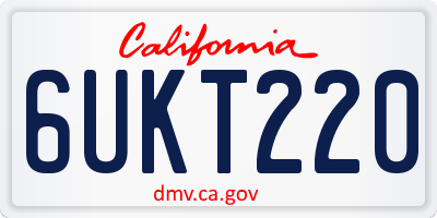 CA license plate 6UKT220