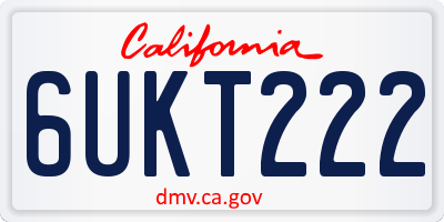 CA license plate 6UKT222