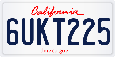 CA license plate 6UKT225
