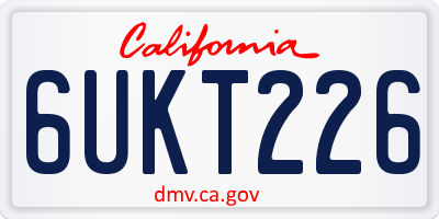 CA license plate 6UKT226