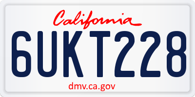 CA license plate 6UKT228
