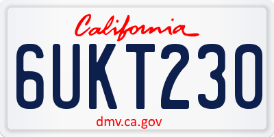 CA license plate 6UKT230