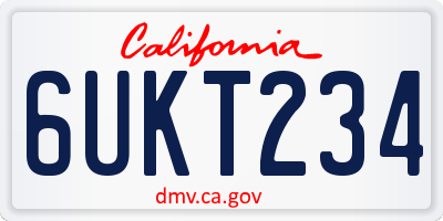 CA license plate 6UKT234