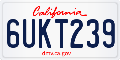 CA license plate 6UKT239
