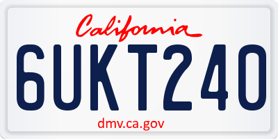 CA license plate 6UKT240