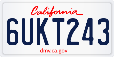 CA license plate 6UKT243