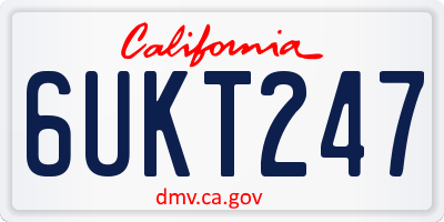 CA license plate 6UKT247