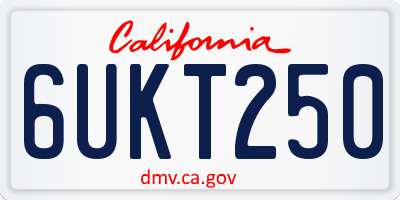 CA license plate 6UKT250