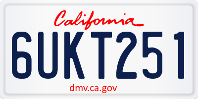 CA license plate 6UKT251