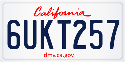 CA license plate 6UKT257
