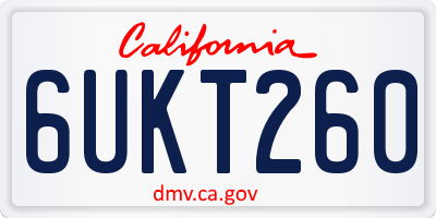 CA license plate 6UKT260
