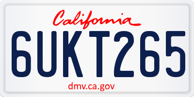 CA license plate 6UKT265