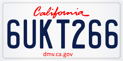 CA license plate 6UKT266