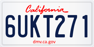 CA license plate 6UKT271