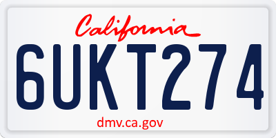 CA license plate 6UKT274