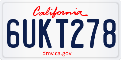 CA license plate 6UKT278