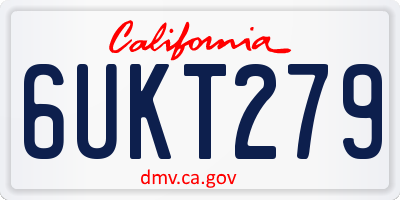 CA license plate 6UKT279