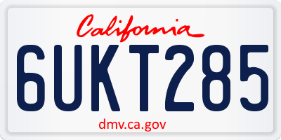 CA license plate 6UKT285