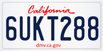 CA license plate 6UKT288