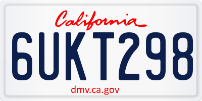 CA license plate 6UKT298
