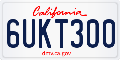 CA license plate 6UKT300