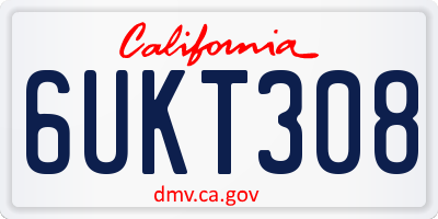 CA license plate 6UKT308