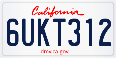 CA license plate 6UKT312