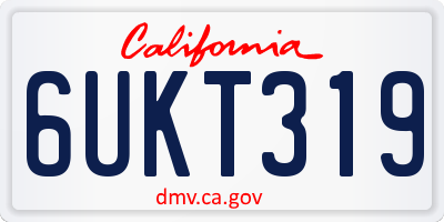 CA license plate 6UKT319
