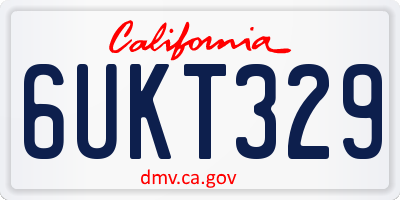 CA license plate 6UKT329