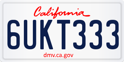 CA license plate 6UKT333
