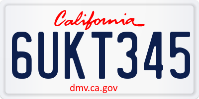 CA license plate 6UKT345
