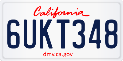 CA license plate 6UKT348
