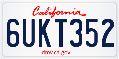 CA license plate 6UKT352