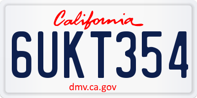 CA license plate 6UKT354