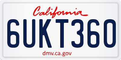 CA license plate 6UKT360