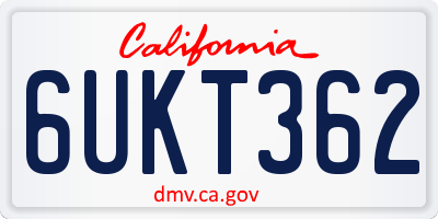CA license plate 6UKT362