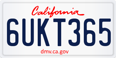 CA license plate 6UKT365
