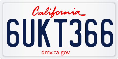 CA license plate 6UKT366