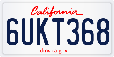 CA license plate 6UKT368