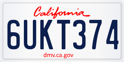 CA license plate 6UKT374
