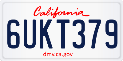 CA license plate 6UKT379