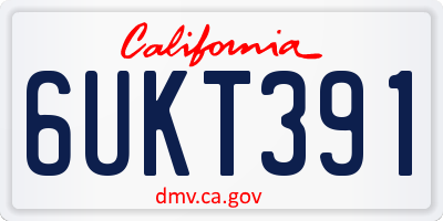 CA license plate 6UKT391