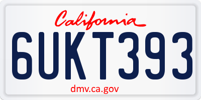 CA license plate 6UKT393