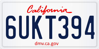 CA license plate 6UKT394