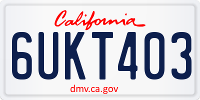 CA license plate 6UKT403