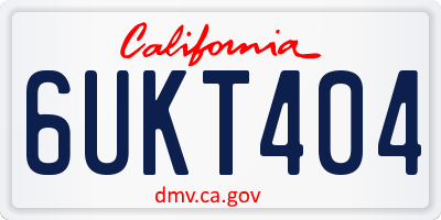 CA license plate 6UKT404