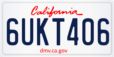 CA license plate 6UKT406